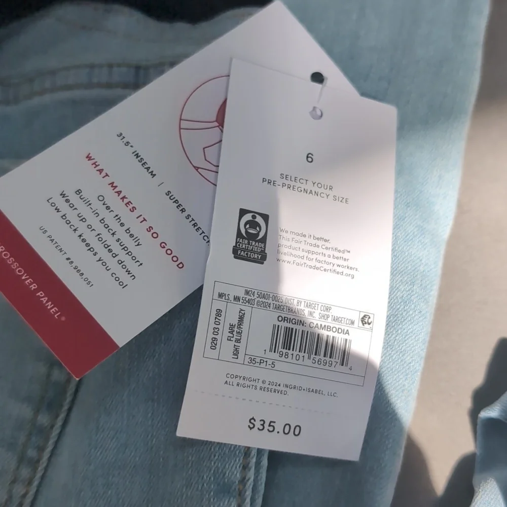 Womans Maternity New  Blue Jeans Pants Pregnancy - Picture 16 of 17